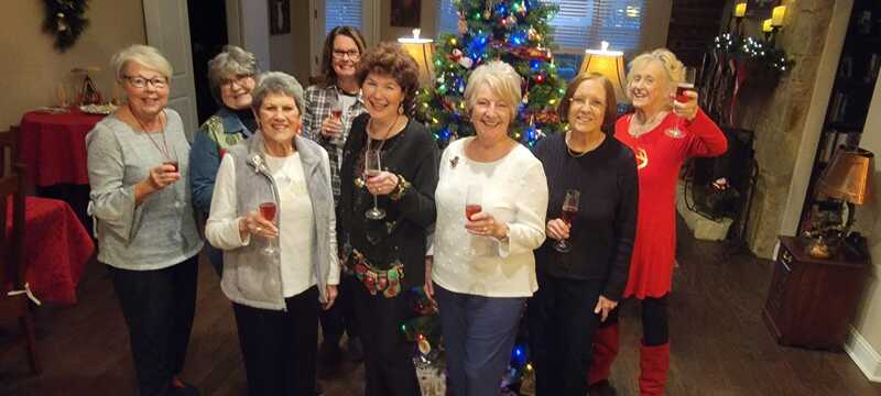 Cellar Dwellers enjoying December wine tasting.  
