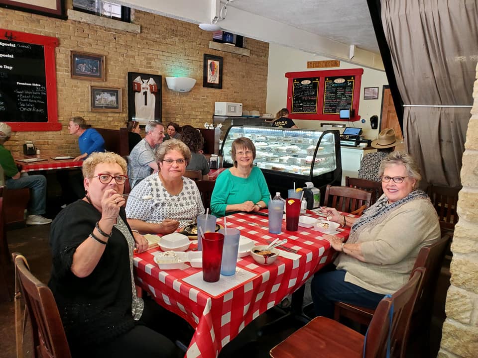 The Mystery Book Club--Divas & Dude met in March at the Texas Cafe & Pie Shop in Hutto.  